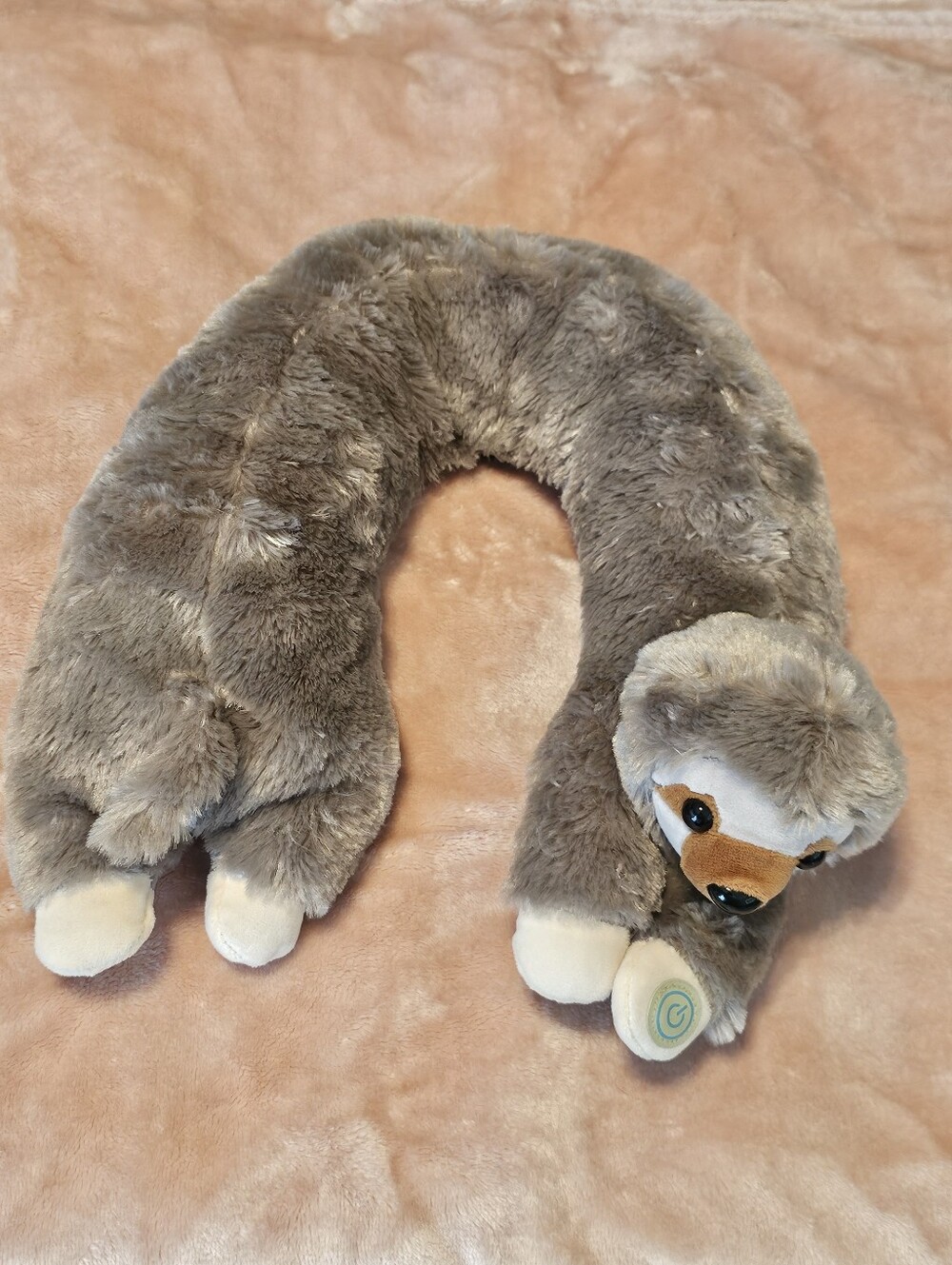 Health Touch Sloth U-Shaped Vibrating Neck & Shoulder Massage Wrap Works Euc
